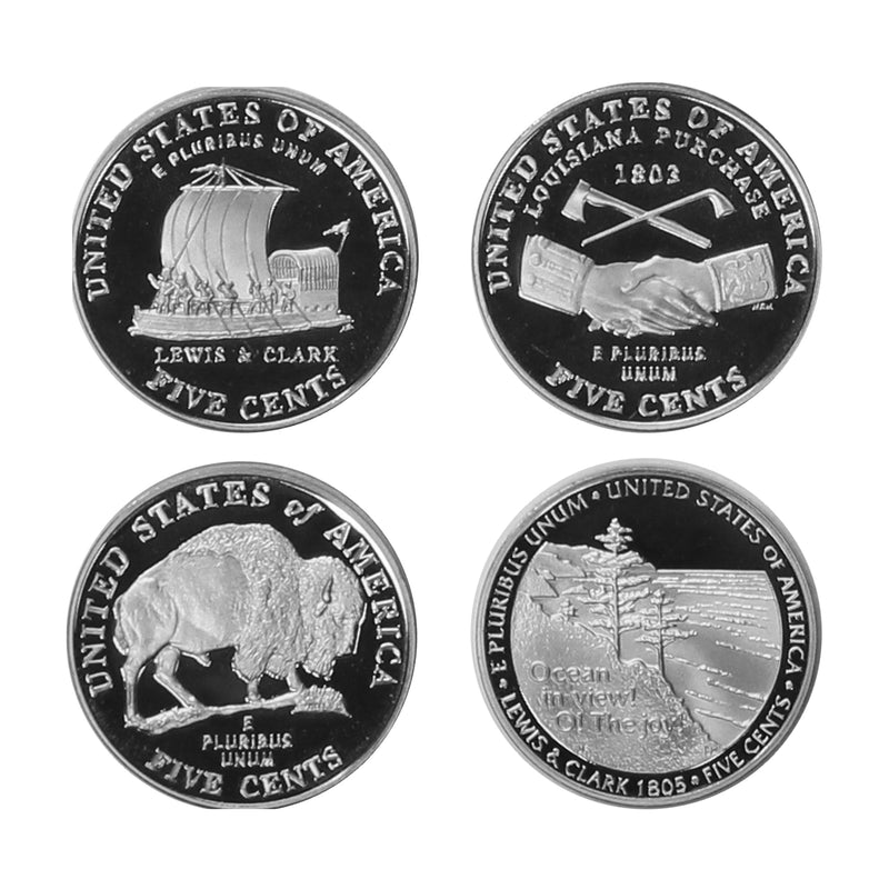 2004-2005 S Proof Jefferson Nickel Westward Journey Run 4 Coins