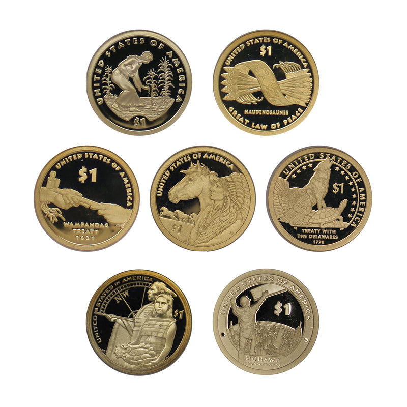 2009-2015 S Proof Native American Sacagawea Dollar Run 7 Coins