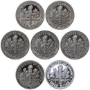 2010-2016 S Proof Roosevelt Dime Run 90% Silver 7 Coins