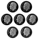 2010-2016 S Proof Roosevelt Dime Run 90% Silver 7 Coins