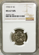 1950 -D Jefferson Nickel NGC MS67 5FS Full Steps (AP 12024)