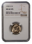 1950 -D Jefferson Nickel NGC MS66 5FS Full Steps (AP 12050)
