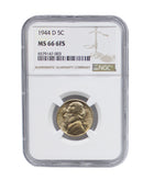 1944 -D Jefferson Nickel 5c NGC MS 66 6FS - (12055)