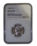 1948 -S Jefferson Nickel 5c NGC MS 66 5FS - (12061)