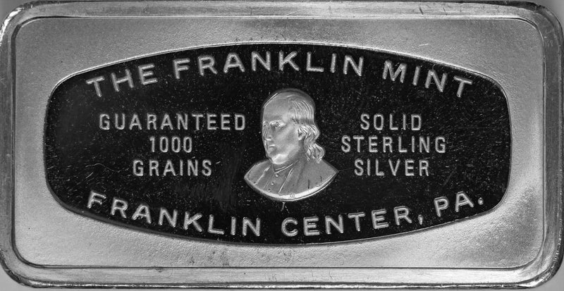 3000 Grains - lot of 3 1000 grains Christmas silver art Bars Franklin Mint 1971 1972 1974