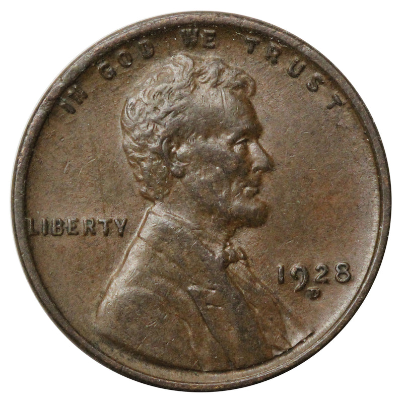 1928 -D Lincoln wheat cent 1c - XF Extra Fine Condition (SP)