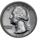 1935 -D Washington Quarter 25c - XF Extra Fine Condition (SP)