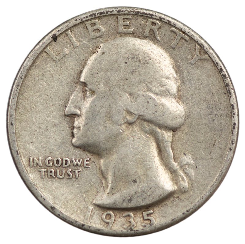 1935 -D Washington Quarter 25c - VG Very Good Condition (SP)