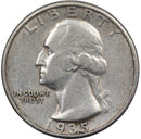 1935 -S Washington Quarter 25c - VF Very Fine Condition (SP)