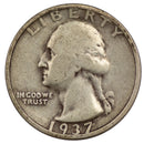 1937 -D Washington Quarter 25c - VG Very Good Condition (SP)
