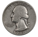 1938 -P Washington Quarter 25c - VG Very Good Condition (SP)