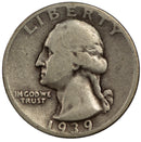 1939 -P Washington Quarter 25c - VG Very Good Condition (SP)