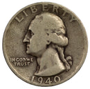 1940 -D Washington Quarter 25c - VG Very Good Condition (SP)