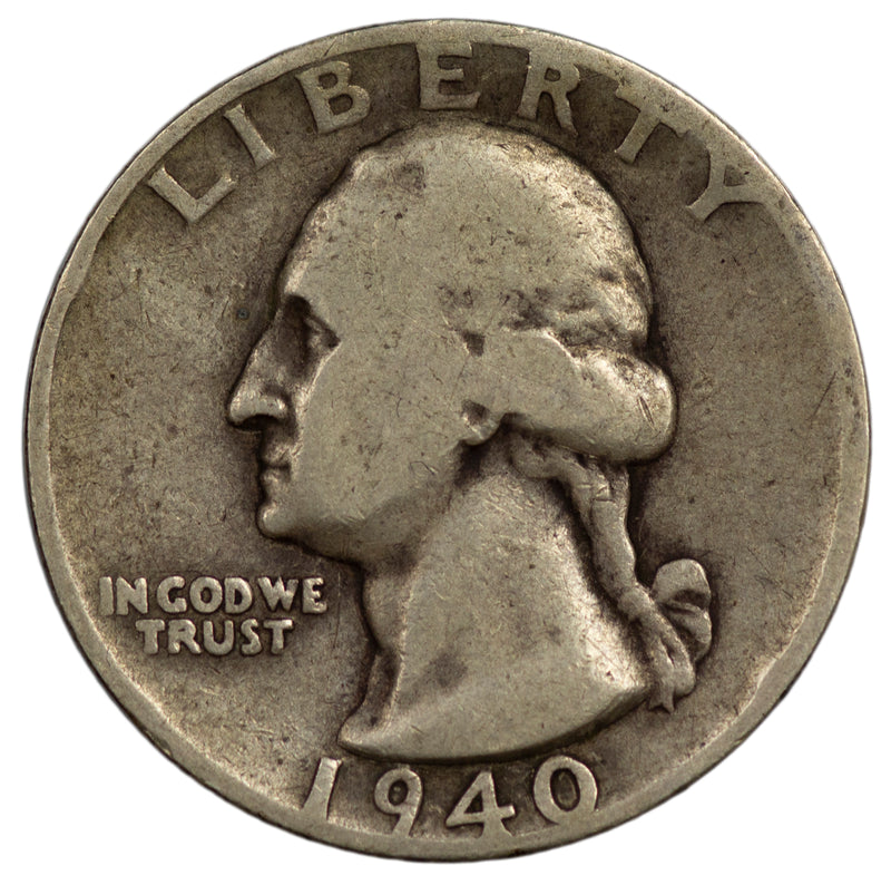 1940 -P Washington Quarter 25c - VG Very Good Condition (SP)