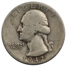 1942 -D Washington Quarter 25c - VG Very Good Condition (SP)