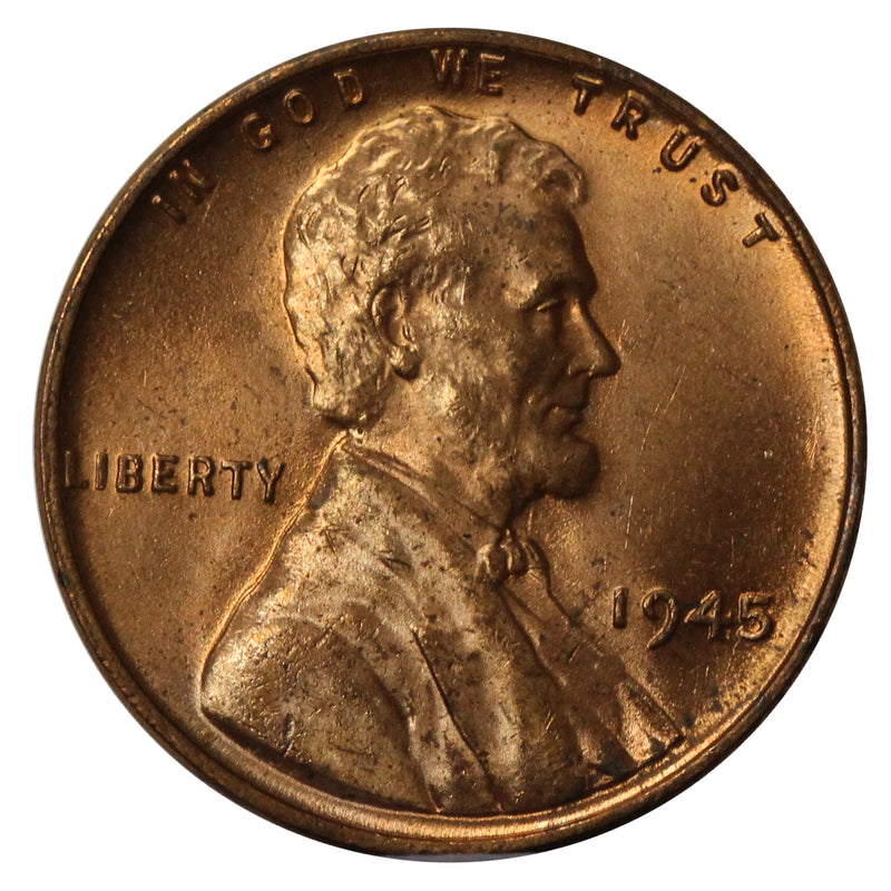 1945 P Lincoln Wheat Cent Choice/Gem BU Roll (50 Coins)