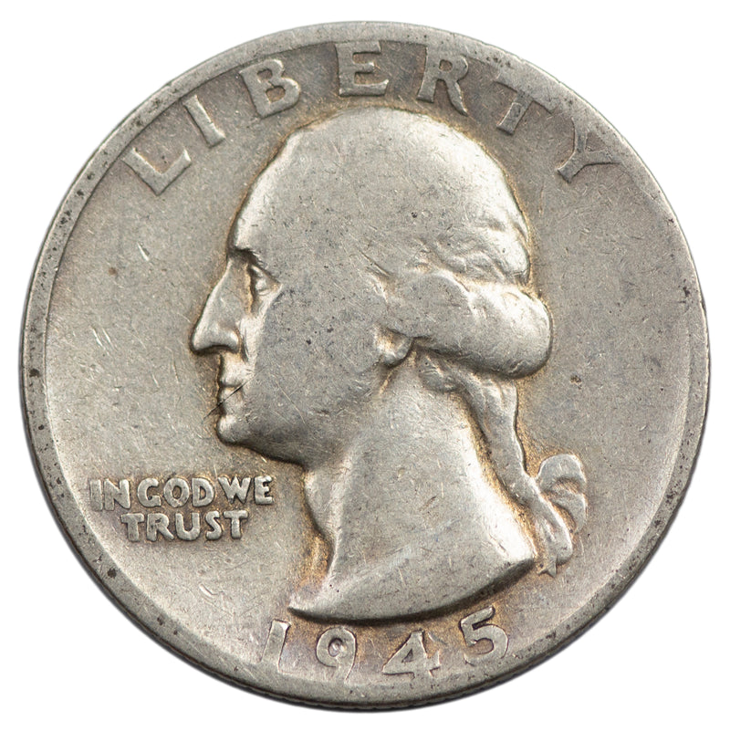 1945 -P Washington Quarter 25c - VG Very Good Condition (SP)