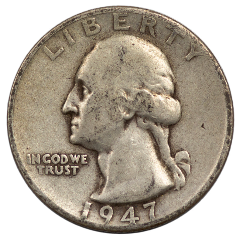 1947 -D Washington Quarter 25c - VG Very Good Condition (SP)