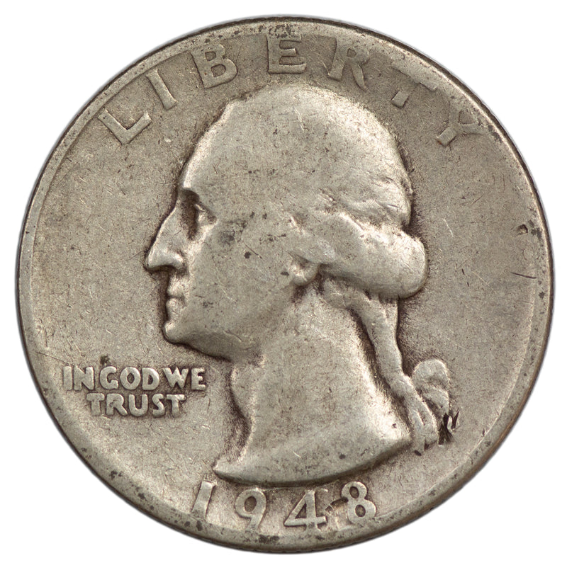 1948 -P Washington Quarter 25c - VG Very Good Condition (SP)