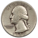 1948 -D Washington Quarter 25c - VG Very Good Condition (SP)