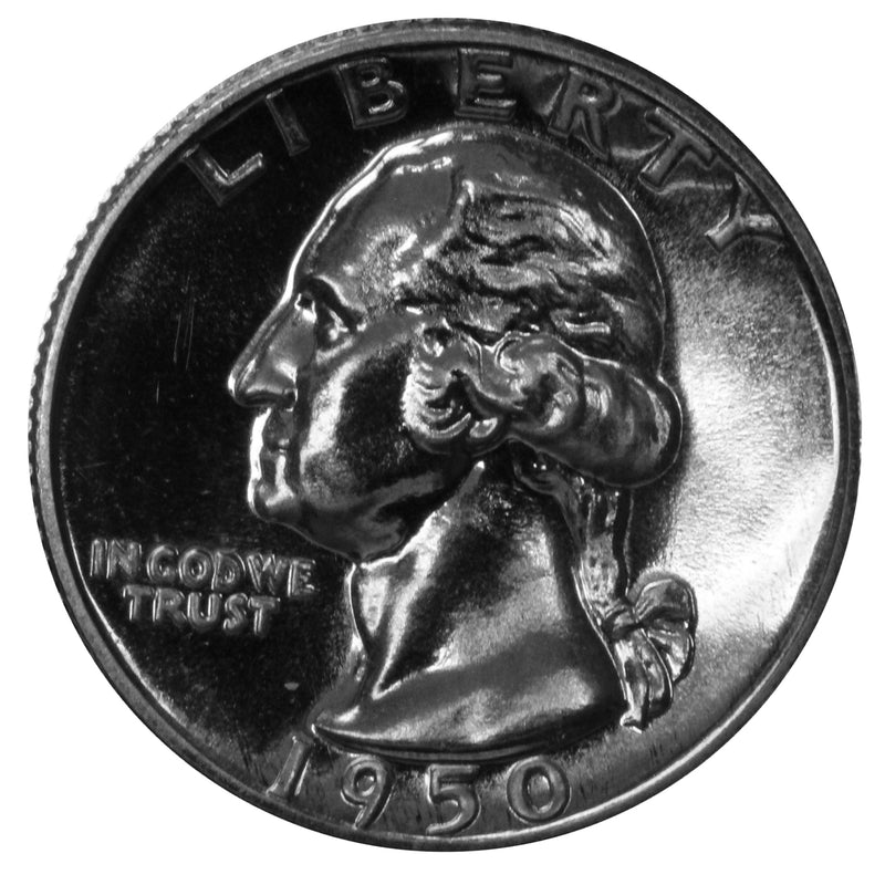 1950 Washington Quarter Proof 90% Silver Gem Brilliant US Coin