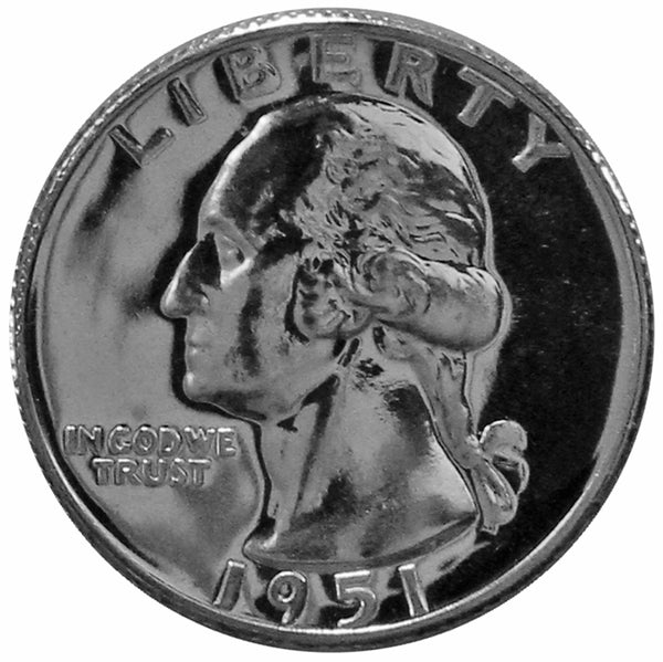 1951 Washington Quarter Proof 90% Silver Gem Brilliant US Coin