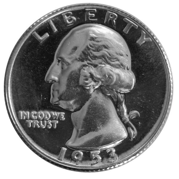 1953 Washington Quarter Proof 90% Silver Gem Brilliant US Coin