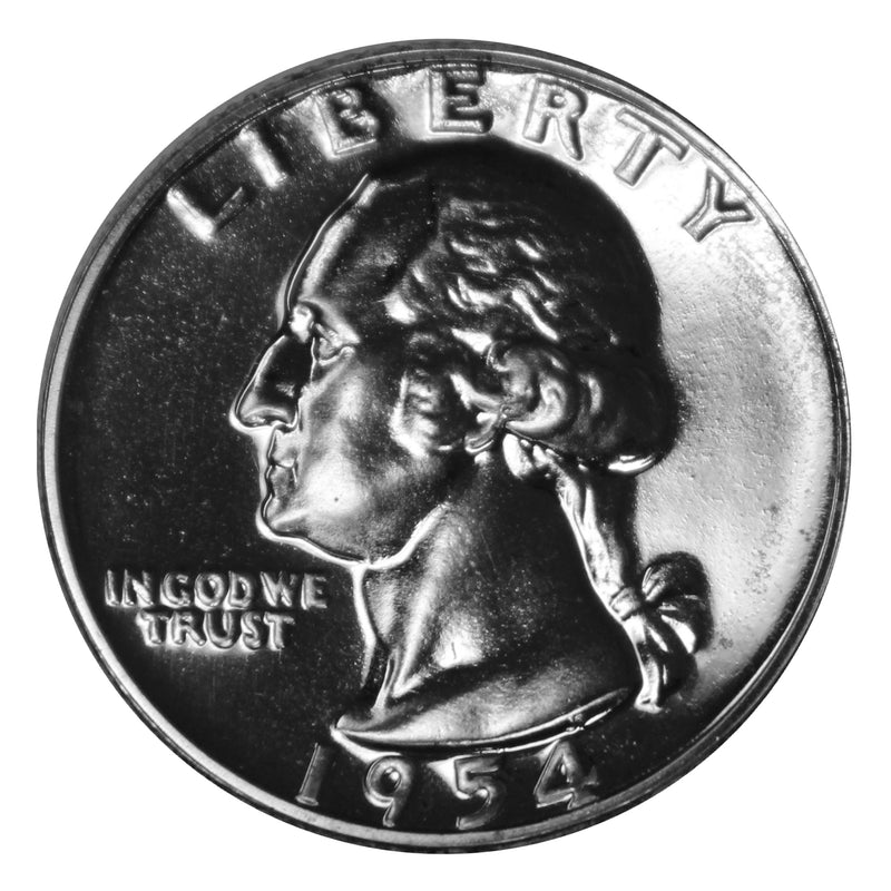 1954 Washington Quarter Proof 90% Silver Gem Brilliant US Coin