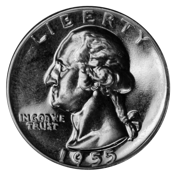 1955 Washington Quarter Proof 90% Silver Gem Brilliant US Coin