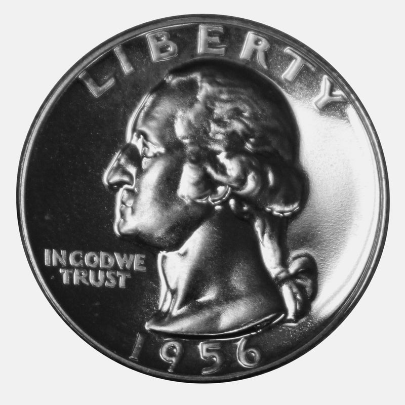 1956 Washington Quarter Proof 90% Silver Gem Brilliant US Coin