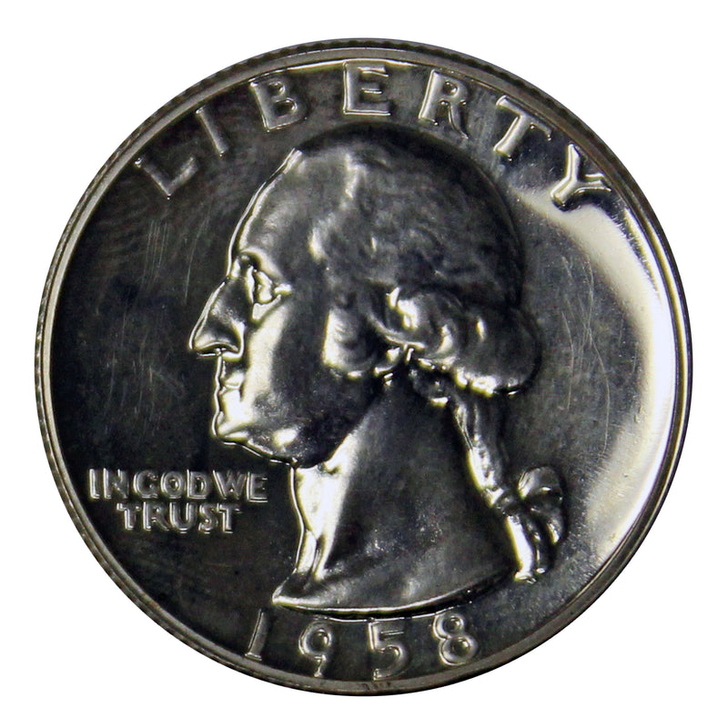 1958 Washington Quarter Proof 90% Silver Gem Brilliant US Coin