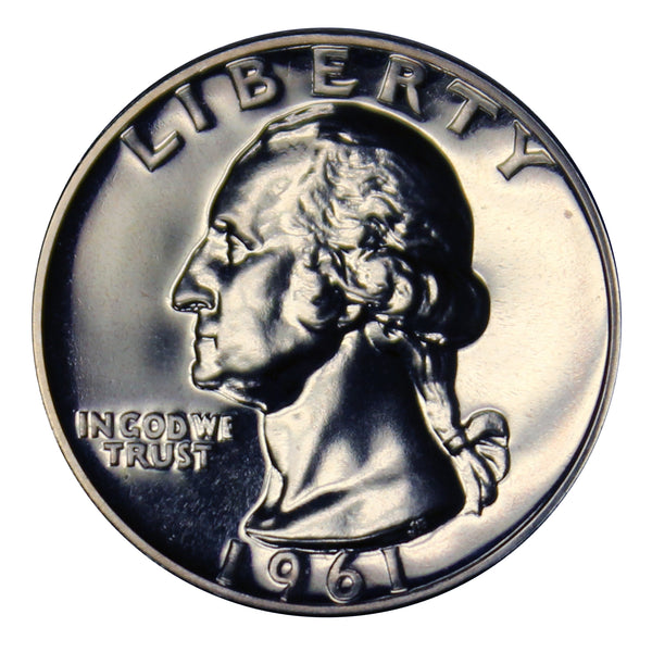 1961 Washington Quarter Proof 90% Silver Gem Brilliant US Coin