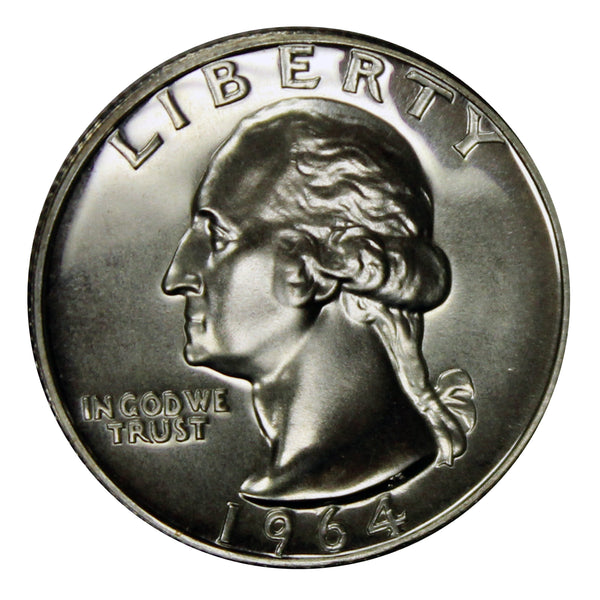1964 Washington Quarter Proof 90% Silver Gem Brilliant US Coin