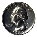 1964 Washington Quarter Proof 90% Silver Gem Brilliant US Coin