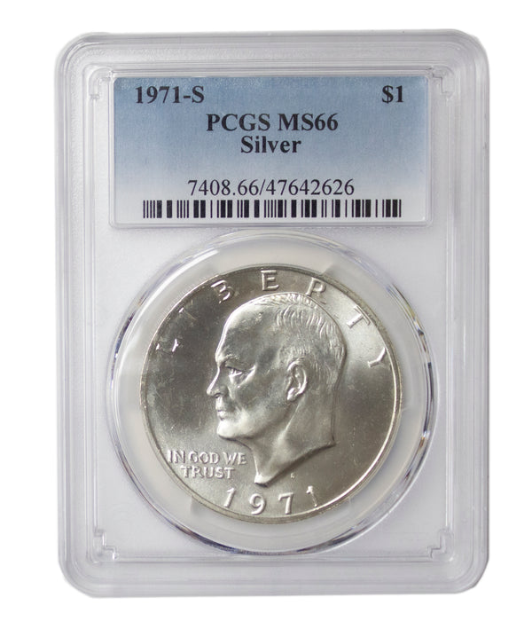 1971 -S Silver Eisenhower (IKE) BU Dollar PCGS MS66