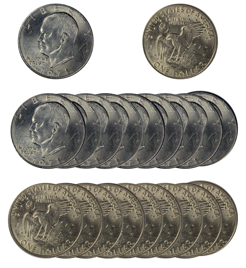 1971 P Eisenhower Dollar BU Roll CN-Clad (20 Coins)