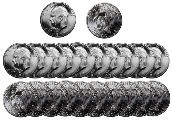 1971 S Eisenhower Dollar BU Roll 40% Silver (20 Coins)
