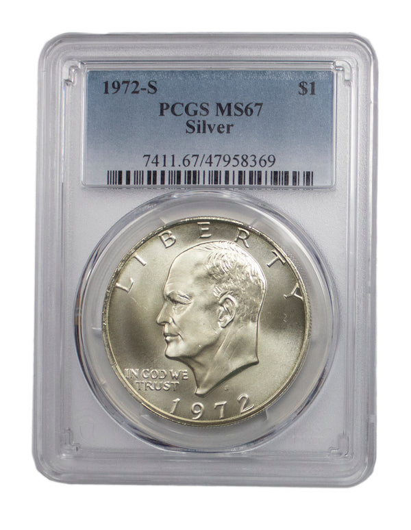 1972 -S Silver Eisenhower (IKE) BU Dollar PCGS MS67