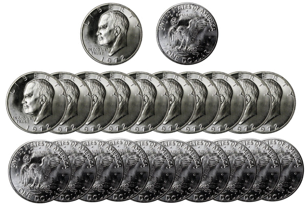 1972 S Eisenhower Dollar BU Roll 40% Silver (20 Coins)