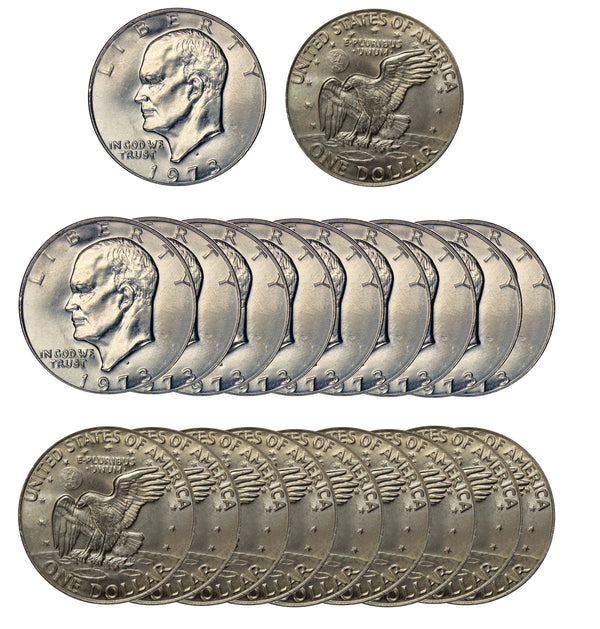 1973 D Eisenhower Dollar BU Roll CN-Clad (20 Coins)
