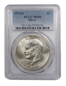 1974 -S Silver Eisenhower (IKE) BU Dollar PCGS MS66