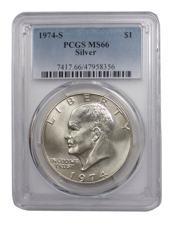 1974 -S Silver Eisenhower (IKE) BU Dollar PCGS MS66