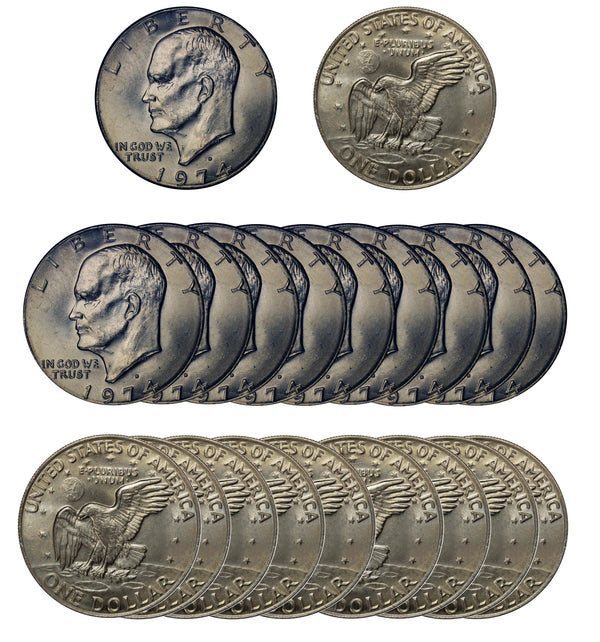 1974 D Eisenhower Dollar BU Roll CN-Clad (20 Coins)