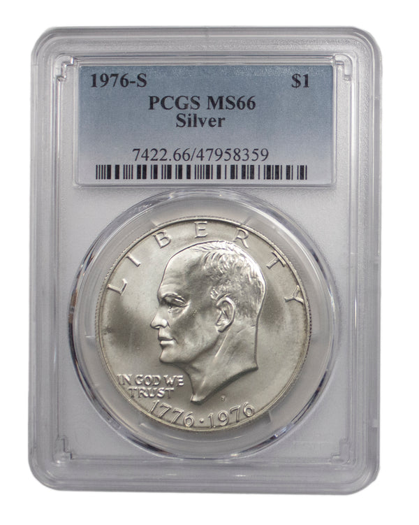 1976 -S Silver Eisenhower (IKE) BU Bicentennial Dollar PCGS MS66