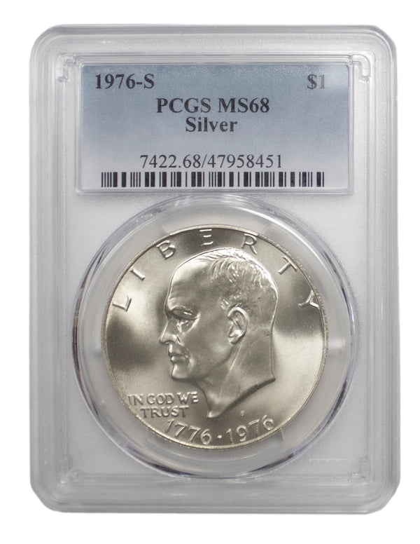 1976 -S Silver Eisenhower (IKE) BU Bicentennial Dollar PCGS MS68