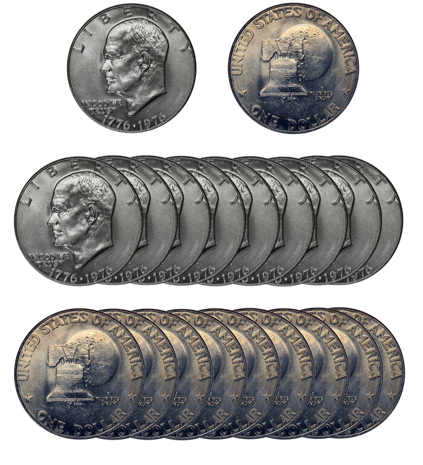 1976 D Eisenhower Dollar BU Roll CN-Clad (20 Coins) Type 1
