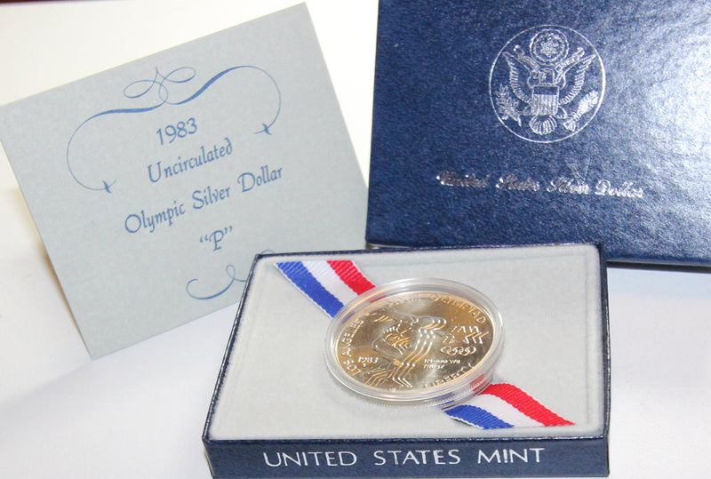 1983-P Olympic Uncirculated Commemorative Dollar 90% Silver OGP