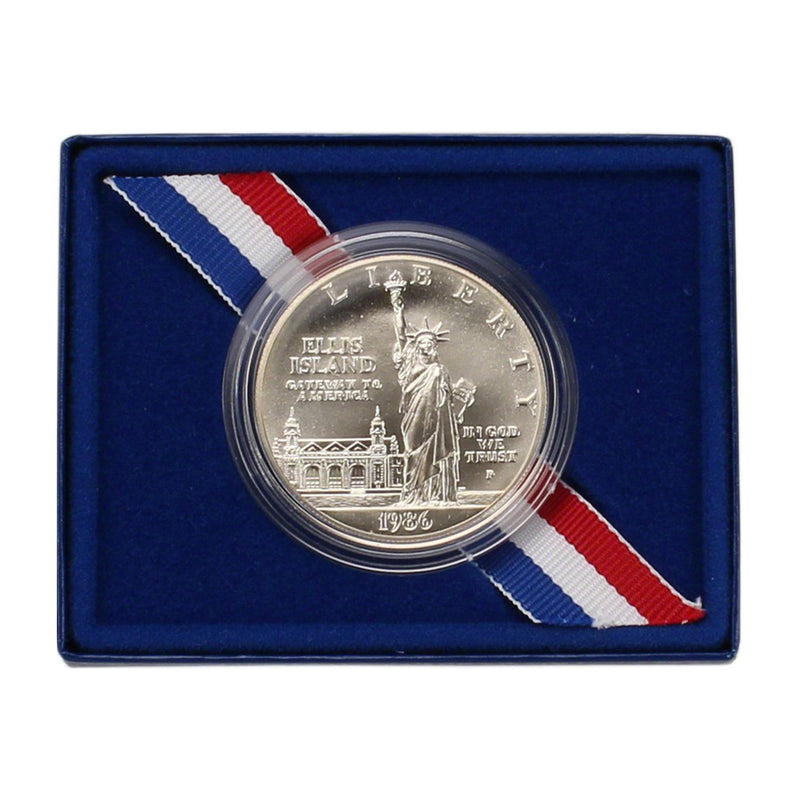 1986-P Statue of Liberty Uncirculated Commemorative Dollar 90% Silver OGP