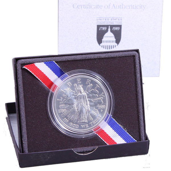 1989-D Congressional  Uncirculated Commemorative Dollar 90% Silver OGP