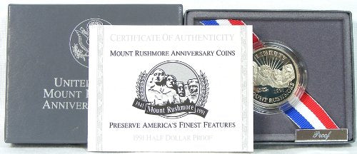 1991-S Mt Rushmore Proof Commemorative Half Dollar Clad OGP